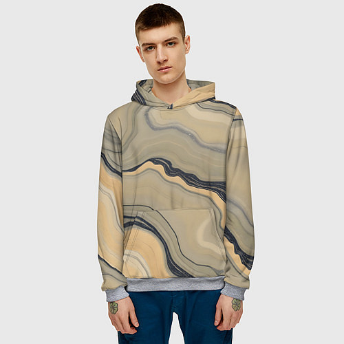 Мужская толстовка Песочный мрамор / 3D-Меланж – фото 3
