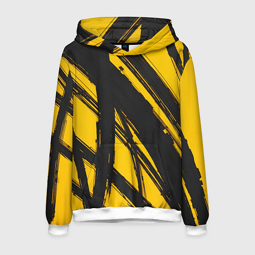 Мужская толстовка Абстракция на желтом / 3D-Белый – фото 1