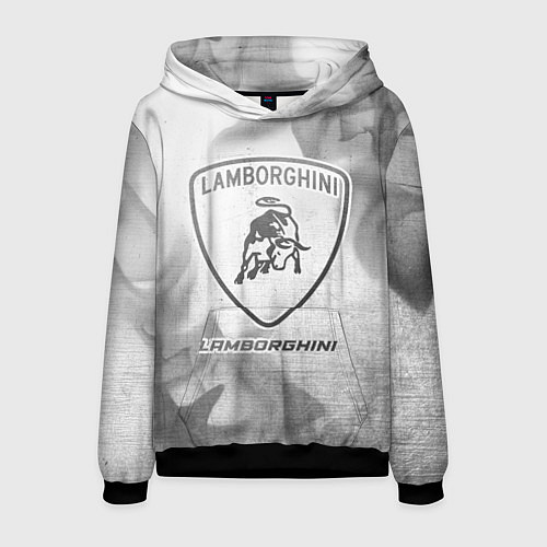 Мужская толстовка Lamborghini - white gradient / 3D-Черный – фото 1