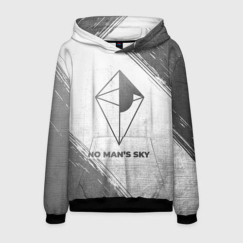 Мужская толстовка No Mans Sky - white gradient / 3D-Черный – фото 1