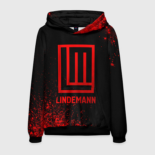 Мужская толстовка Lindemann - red gradient / 3D-Черный – фото 1