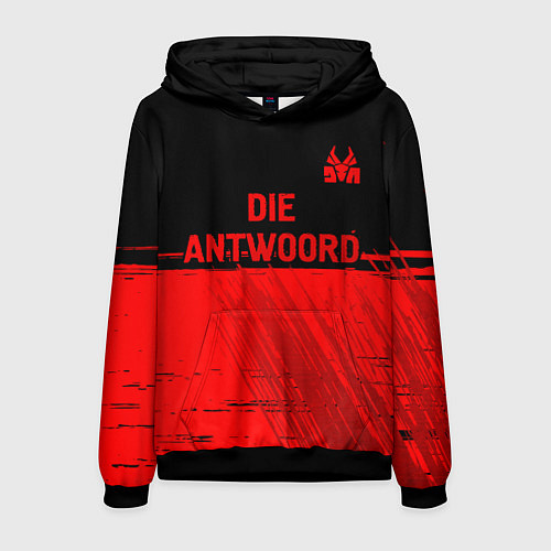 Мужская толстовка Die Antwoord - red gradient посередине / 3D-Черный – фото 1