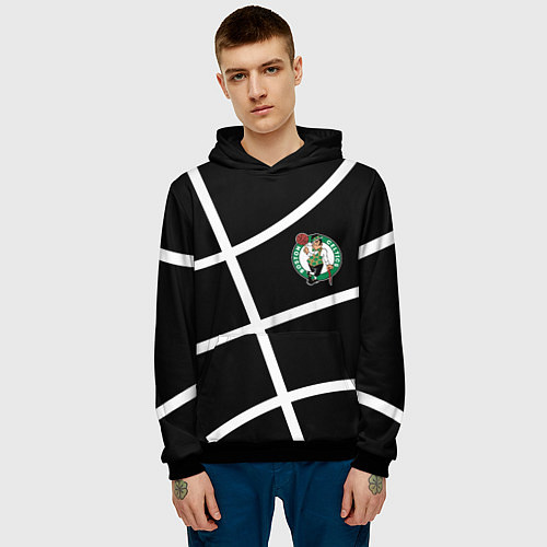 Мужская толстовка Boston Celtics black / 3D-Черный – фото 3