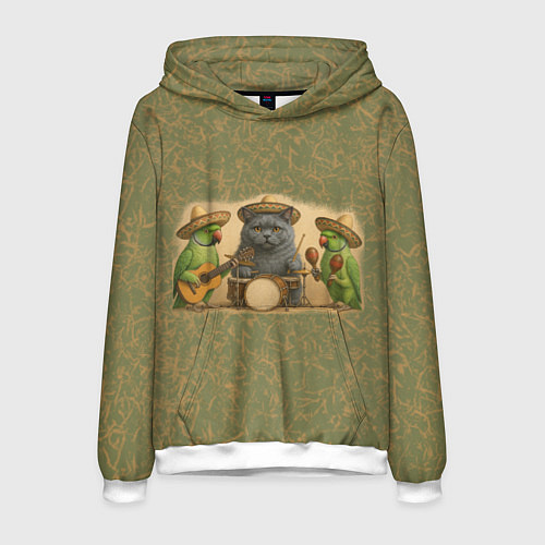 Мужская толстовка Надежды маленький оркестрик в оливковом / 3D-Белый – фото 1