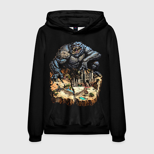 Мужская толстовка Древнее чудовище цитадели - Герои Меча и Магии 3 / 3D-Черный – фото 1