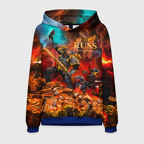 Мужская толстовка Лман Русс примарх Космических Волков / 3D-Синий – фото 1