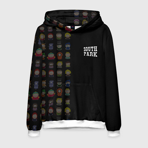 Мужская толстовка Персонажи Южный парк и лого / 3D-Белый – фото 1