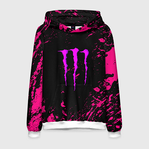 Мужская толстовка Monster energy неоновые краски лого / 3D-Белый – фото 1