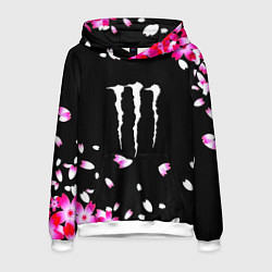 Толстовка-худи мужская Monster energy sakura, цвет: 3D-белый