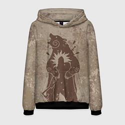 Толстовка-худи мужская Медведь хранитель, цвет: 3D-черный