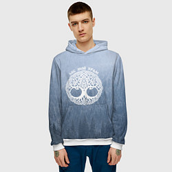 Толстовка-худи мужская Лес мой храм древо миров - кельтское тату, цвет: 3D-белый — фото 2