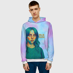 Толстовка-худи мужская Билли Айлиш из мозаики, цвет: 3D-белый — фото 2