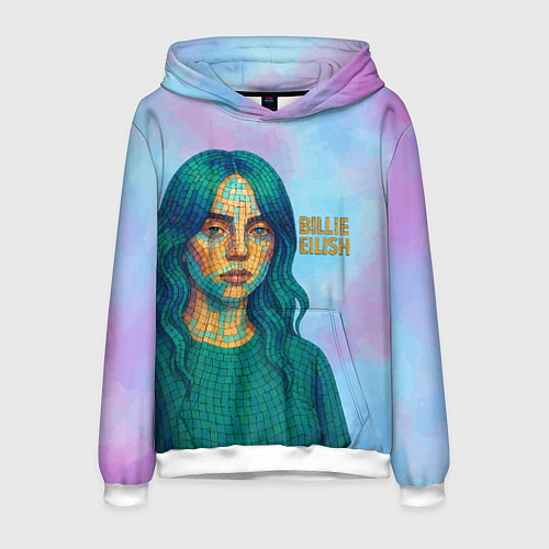 Мужская толстовка Билли Айлиш из мозаики / 3D-Белый – фото 1