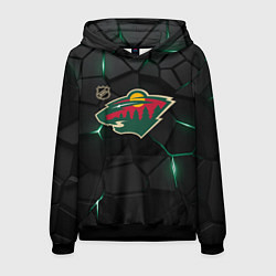 Толстовка-худи мужская Миннесота Уайлд - плиты с подсветкой, цвет: 3D-черный