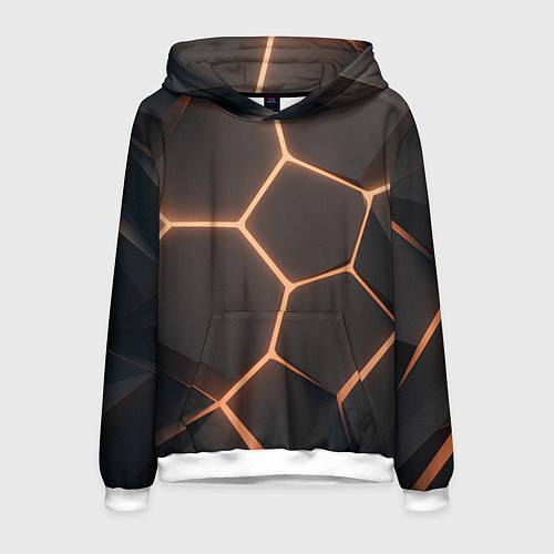 Мужская толстовка Серая текстура из сот / 3D-Белый – фото 1