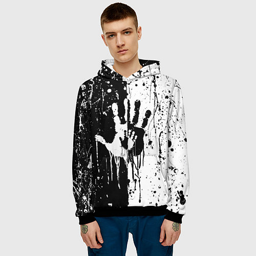 Мужская толстовка Антиматерия подтеки / 3D-Черный – фото 3
