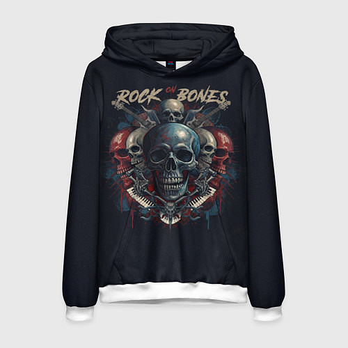 Мужская толстовка Rock on Bones / 3D-Белый – фото 1