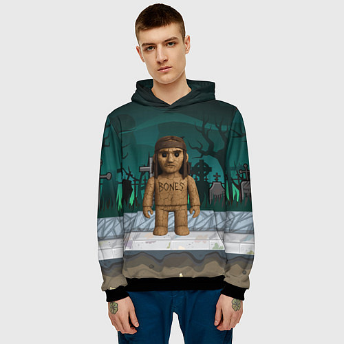 Мужская толстовка Bones в стиле куклы Вуды / 3D-Черный – фото 3