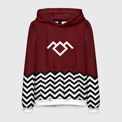 Мужская толстовка Твин Пикс - лого / 3D-Белый – фото 1