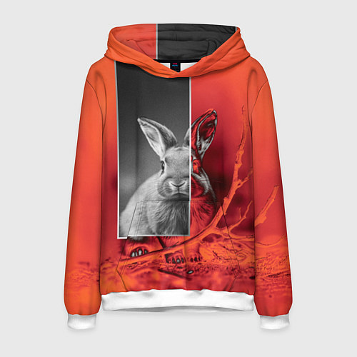 Мужская толстовка Хмурый кролик / 3D-Белый – фото 1