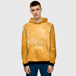 Толстовка-худи мужская Абстракция - bright yellow, цвет: 3D-черный — фото 2