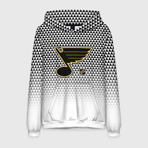 Мужская толстовка Сент Луис Блюз - белый градиент / 3D-Белый – фото 1