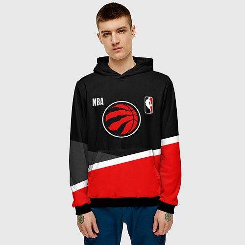 Мужская толстовка Toronto Raptors - basketball / 3D-Черный – фото 3