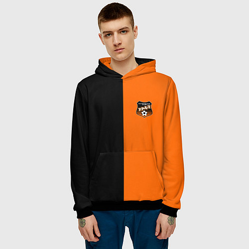 Мужская толстовка ФК Урал - два цвета / 3D-Черный – фото 3