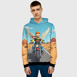 Толстовка-худи мужская Летящий в даль Гомер - Ария, цвет: 3D-черный — фото 2