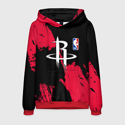 Толстовка-худи мужская Хьюстон Рокетс - брызги краски, цвет: 3D-красный