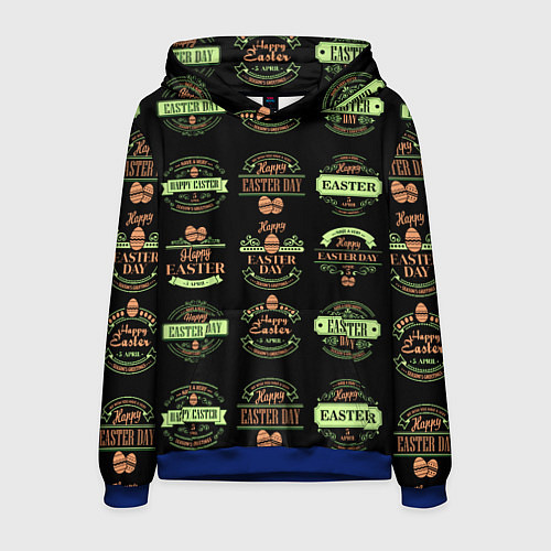 Мужская толстовка Easter holidays / 3D-Синий – фото 1