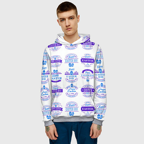 Мужская толстовка Easter holidays / 3D-Меланж – фото 3