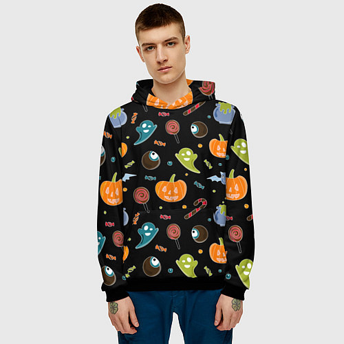 Мужская толстовка Halloween black / 3D-Черный – фото 3