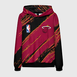 Толстовка-худи мужская Майами Хит - цвета команды, цвет: 3D-черный