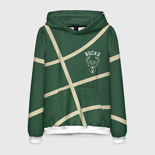 Мужская толстовка Милуоки Бакс - баскетбольные линии / 3D-Белый – фото 1