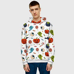 Толстовка-худи мужская Halloween pumpkin show, цвет: 3D-белый — фото 2