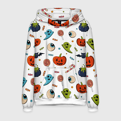 Мужская толстовка Halloween pumpkin show / 3D-Белый – фото 1