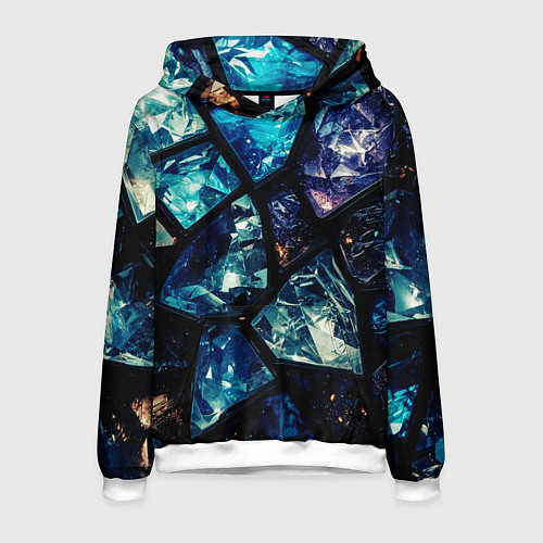 Мужская толстовка Текстура драгоценных камней / 3D-Белый – фото 1