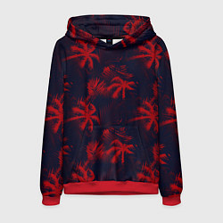 Толстовка-худи мужская Palm black red, цвет: 3D-красный