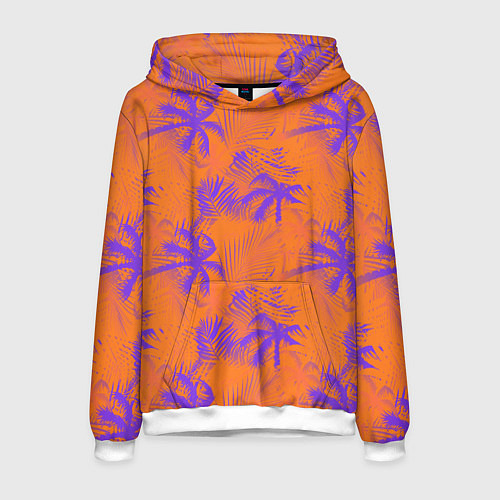 Мужская толстовка Palm orange / 3D-Белый – фото 1