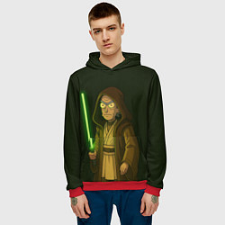 Толстовка-худи мужская Рик - магистр-джедай, цвет: 3D-красный — фото 2