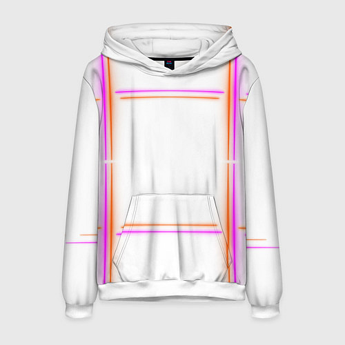 Мужская толстовка Neon white orange pink / 3D-Белый – фото 1