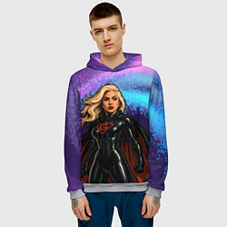 Толстовка-худи мужская Леди Гага в костюме супергероя, цвет: 3D-меланж — фото 2