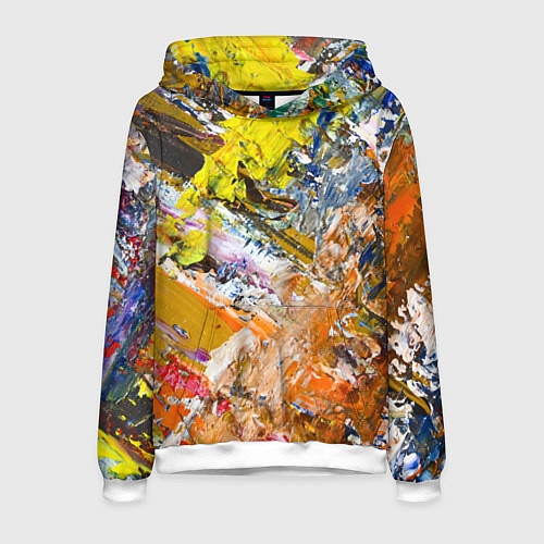 Мужская толстовка Живая Абстракция: Поток Цветов и Форм в Постоянном / 3D-Белый – фото 1