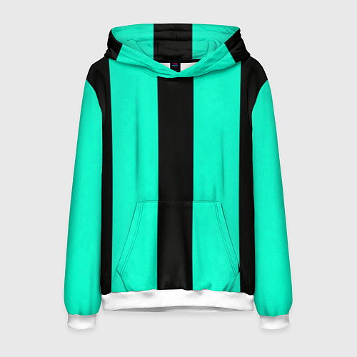 Мужская толстовка Color light blue white line / 3D-Белый – фото 1