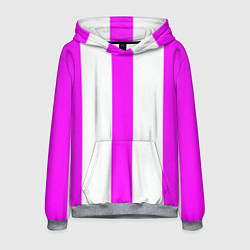 Толстовка-худи мужская Color white pink lines, цвет: 3D-меланж