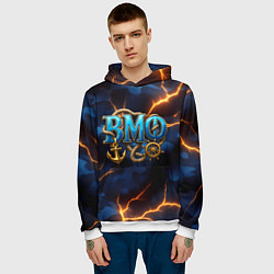 Толстовка-худи мужская Объемные буквы ВМФ, цвет: 3D-белый — фото 2