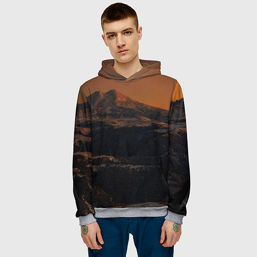 Мужская толстовка Эльбрус / 3D-Меланж – фото 3