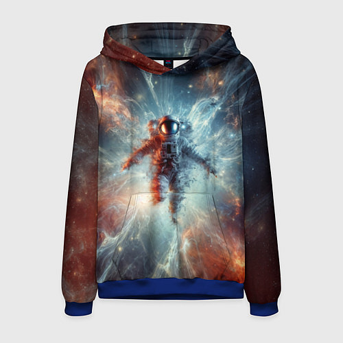 Мужская толстовка Космонавт в космической туманности / 3D-Синий – фото 1