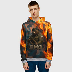 Толстовка-худи мужская Медведь у штурвала МВФ, цвет: 3D-меланж — фото 2